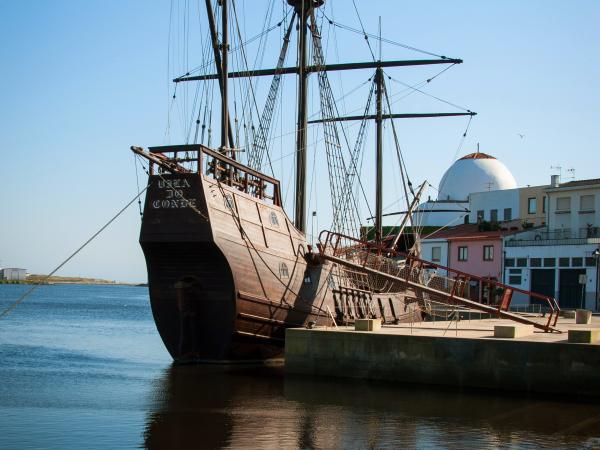 Old ship in a harbour